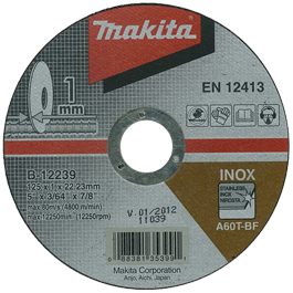 MAKITA kotúč rezný 125x1,0x22,2mm nerez E-03040