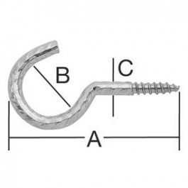 Vormann h&aacute;k 60x5,2mm  čierny rustik /2ks/