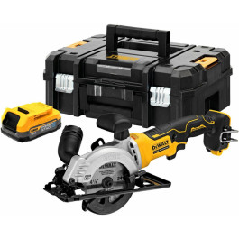 DEWALT DCS571E1T aku kot&uacute;čov&aacute; p&iacute;la 115mm 18V XR POWERSTACK 1x1,7Ah