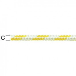 Lano umel&eacute;  3 mm bielo/žlt&eacute; prepletan&eacute; 