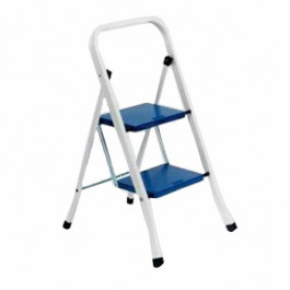 Schod&iacute;ky 2-stupnov&eacute; skladacie jednostrann&eacute;, ocel, modr&eacute;