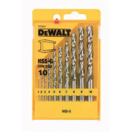 DEWALT DT5921 vrt&aacute;ky do kovu HSS-G 10-dielna sada 1-10mm