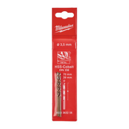 MILWAUKEE vrt&aacute;k do kovu HSS-G RED COBALT 3,5x70x39 (2ks)