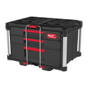MILWAUKEE PACKOUT box s 3 z&aacute;suvkami - 2x plytk&aacute; +1x hlbok&aacute; 4932493190